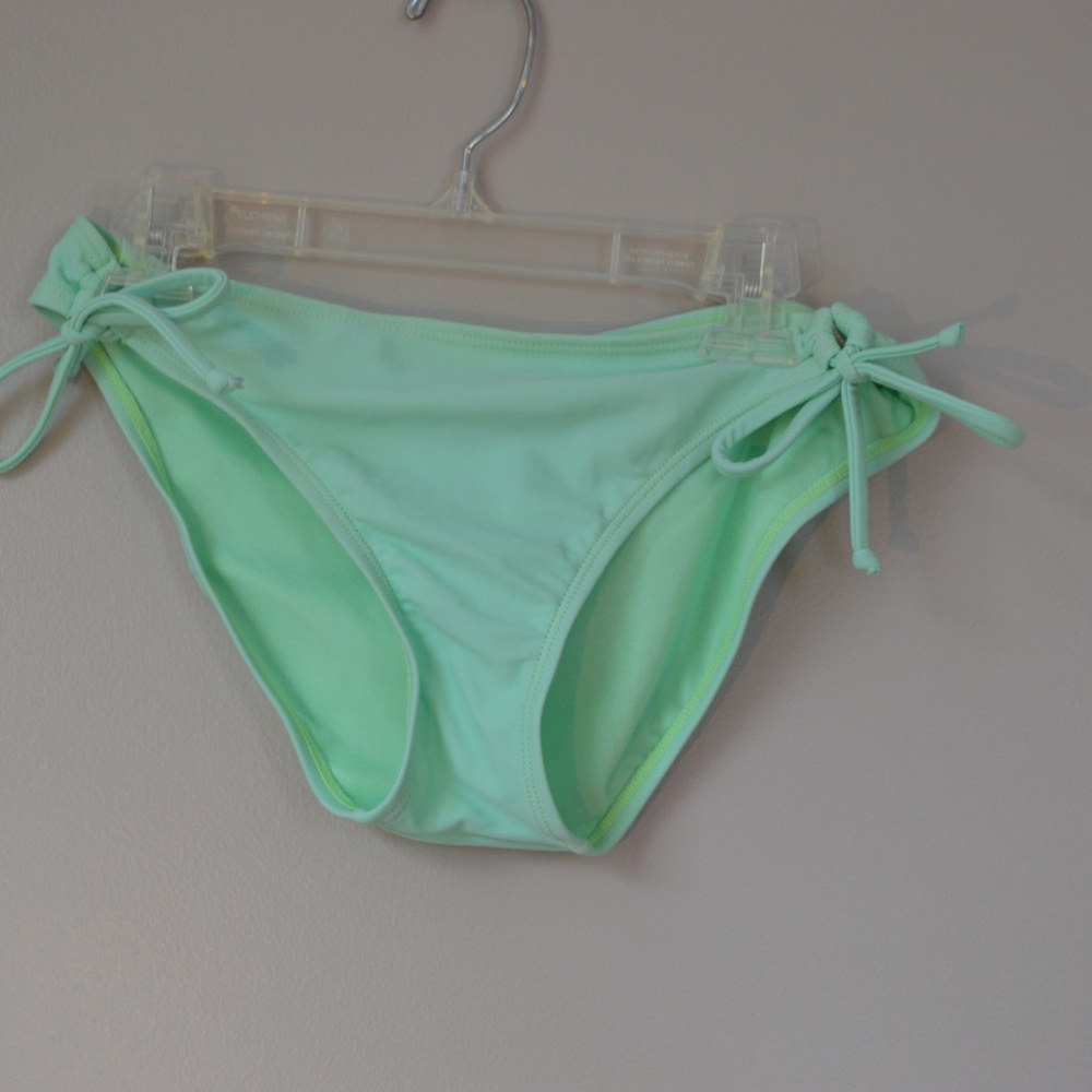 light teal bikini bottoms.